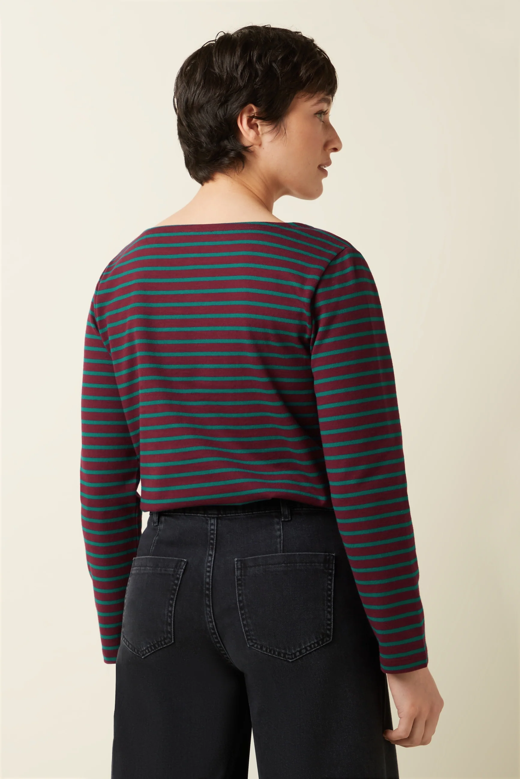 Boatneck Yoke Top Britney Stripe - Image 3